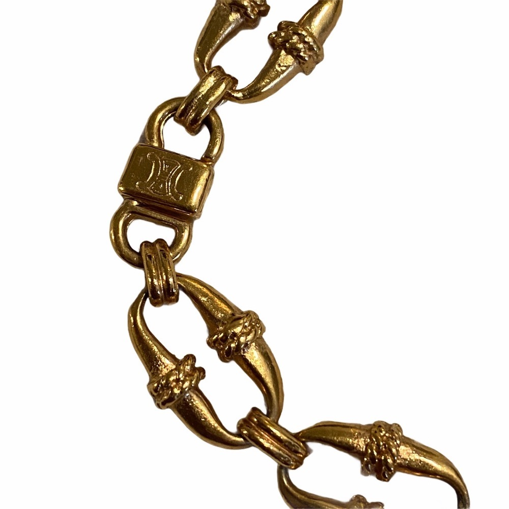 CELINE vintage gold long chin necklace - Picture 7 of 7
